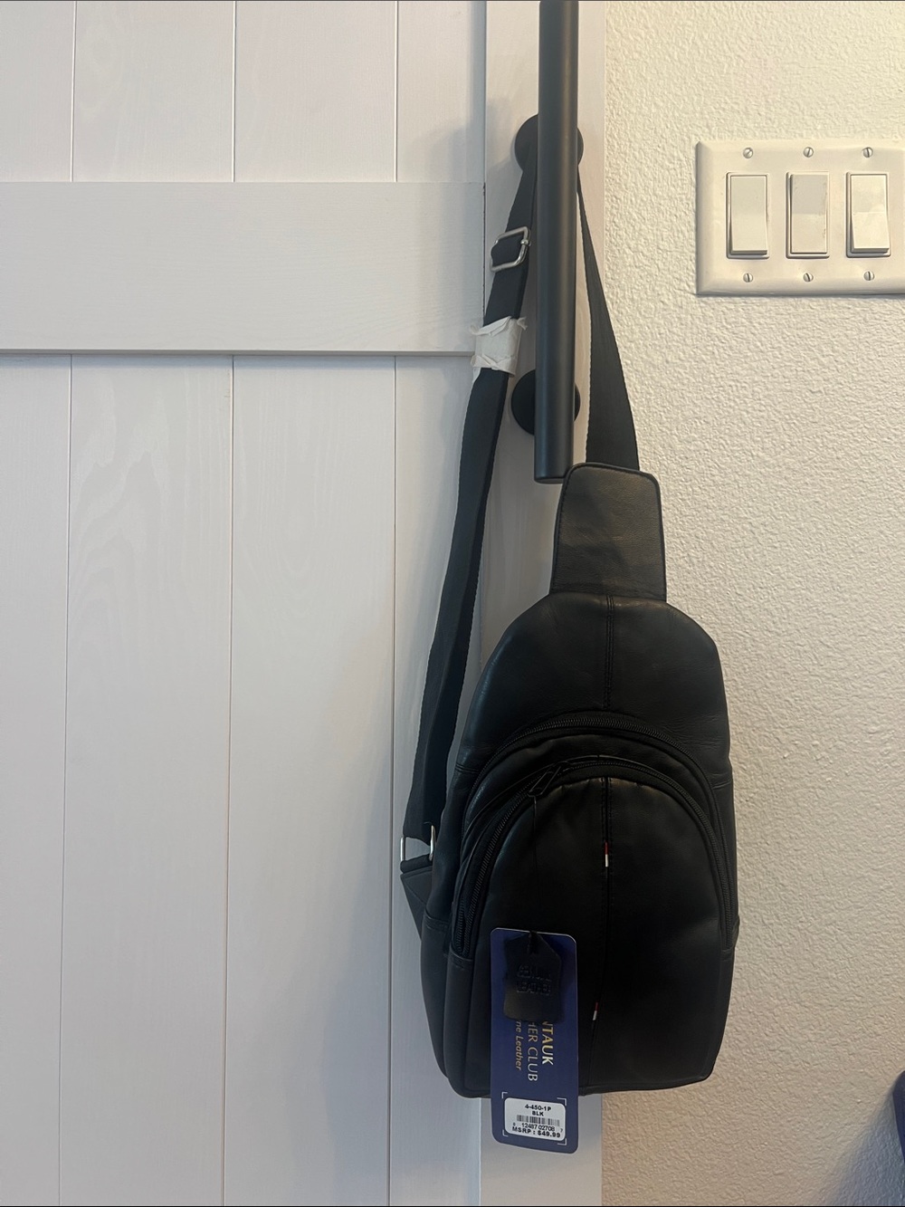 NWT Montauk Black Leather Sling Bag